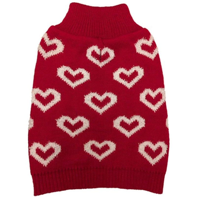 Hearts All Over Sweater - Red