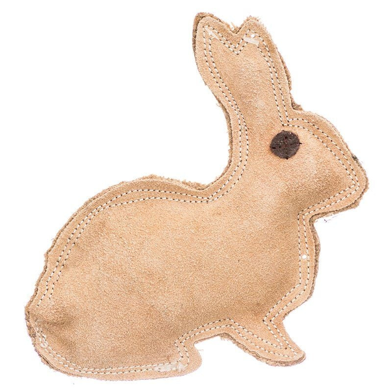 Leather Rabbit Dog Toy - 8" Long x 7.5" High