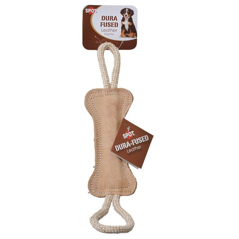 Leather Bone Tug Toy - 18" Long