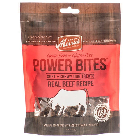 Merrick Power Bites Soft & Chewy Dog Treats - 6 oz