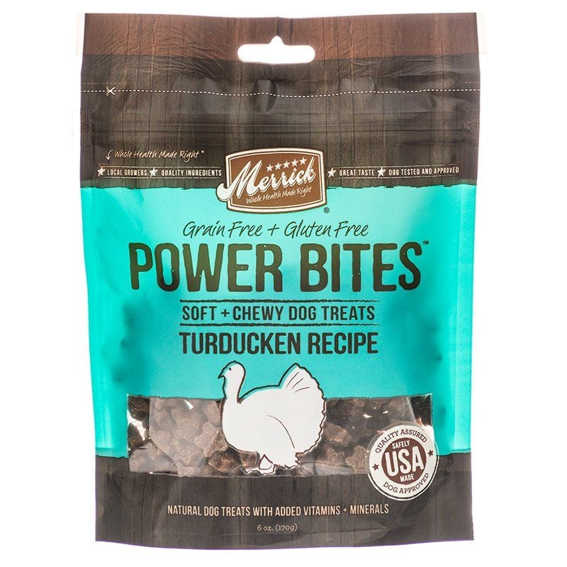 Merrick Power Bites Soft & Chewy Dog Treats - 6 oz